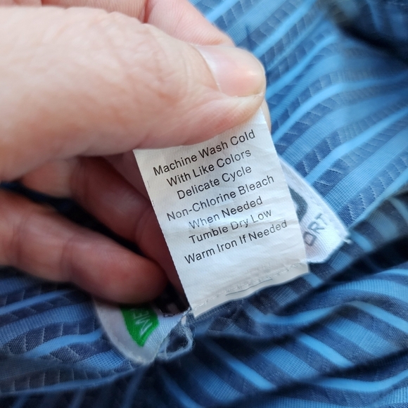 Vintage Haband Men's 2X  Western Pearl Snap Blue Striped Shirt Lightweight EUC - Picture 12 of 12